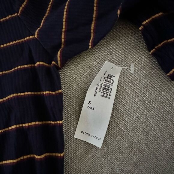 Striped Rib-Knit Fit & Flare Dress- TALL - Picture 2 of 16